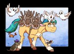 amber_eyes feral flying green_hair group hair hooves large_group male sash text wings inuhoshi-to-darkpen hasbro mlp_g5 my_little_pony hitch_trailblazer_(mlp) american_opossum armadillo arthropod avian bird crab crustacean decapoda equid equine horse lagomorph leporid malacostracan mammal marine marsupial mouse murid murine pony rabbit rodent xenarthran alpha_channel url