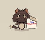 :3 ambiguous_anthro ambiguous_gender anthro bangs belly blunt_bangs brown_body brown_fur brown_hair chibi dipstick_tail feet fur hair holding_object holding_paper humor job_application looking_at_viewer markings multicolored_body multicolored_fur orange_inner_ear paper shadow simple_background smile solo tail tail_markings tan_background tan_belly tan_feet tan_hands tan_sclera tan_tail_tip two_tone_body two_tone_fur two_tone_tail chewtoyys lucky_(chewtoyys) domestic_cat felid feline felis mammal 2025 digital_drawing_(artwork) digital_media_(artwork) full-length_portrait portrait nonbinary_(lore)