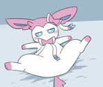 2019 2d_animation 3_toes ambiguous_gender animated blinking blush butt duo eeveelution featureless_crotch feet feral fluffy fluffy_tail frame_by_frame fur generation_6_pokemon leg_markings looking_at_viewer looking_away lying markings music nintendo pink_body pink_fur pink_tail pokemon pokemon_(species) raised_tail ribbons short_playtime socks_(marking) solo_focus sound spread_legs spreading sum sylveon tail toes webm white_body white_fur