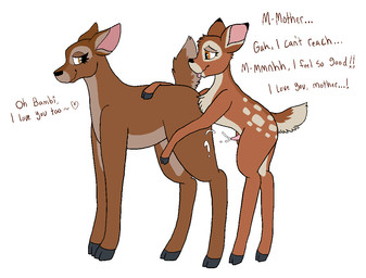 animal_genitalia animal_penis bodily_fluids cervine_genitalia cervine_penis cum cum_on_body cum_on_leg duo female feral genital_fluids genitals hooves male male/female parent_incest penis premature_ejaculation size_difference small_penis toony young young_male cetacean69 bambi_(film) disney bambi bambi's_mother deer mammal incest_(lore) mother_(lore) mother_and_child_(lore) mother_and_son_(lore) parent_(lore) parent_and_child_(lore) parent_and_son_(lore) son_(lore)