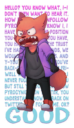 angry anthro biped bottomwear clothed clothing denim denim_bottomwear denim_clothing eyebrows fist footwear fully_clothed fur hoodie jeans male open_mouth pants red_body red_fur red_tail sharp_teeth shirt shoes solo standing tail teeth text text_background topwear wall_of_text youtuber sketchy-macrocosm pyrocynical canid canine fox mammal absurd_res english_text full-length_portrait hi_res portrait