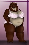 anthro belly big_belly big_breasts bra breasts clothing female huge_breasts looking_at_viewer overweight overweight_anthro overweight_female panties smile smiling_at_viewer solo underwear lovemummification abigail_merriwick bear mammal absurd_res hi_res