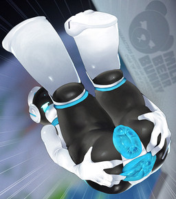 anthro anus big_anus big_vulva black_body blurred_background earth female female_anthro floating genitals huge_anus living_sex_toy machine planet plump_labia presenting sex_toy solo space stretching thick_thighs visor vulva white_body wide_hips zero_gravity milkbearbunny dolly_(milkbearbunny) bear living_sex_doll living_toy mammal robot robot_anthro hi_res nonbinary_(lore)