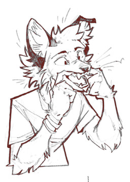 anthro cheek_tuft clothed clothing facial_tuft fur humor inner_ear_fluff looking_aside male open_mouth open_smile shirt simple_background slim slim_anthro slim_male smile solo t-shirt teeth tongue topwear tuft serpent_x canid canine fox mammal 2025 absurd_res hi_res