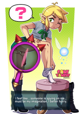 after_sex aged_up balls blonde_hair bodily_fluids boots butt clothed clothing crossdressing cum cum_from_ass cum_in_ass cum_inside dialogue duo femboy footwear genital_fluids genitals green_eyes hair high_heeled_boots high_heels humanoid_genitalia humanoid_penis humanoid_pointy_ears light_body light_skin lipstick magnifying_glass makeup male not_furry penis pointy_ears question_mark shoes simple_background socks speech_bubble text text_box undressing skajrzombie nintendo ocarina_of_time the_legend_of_zelda wind_waker navi toon_link fairy humanoid hylian 2024 english_text hi_res signature
