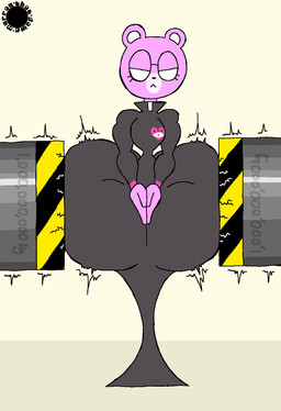 anthro bottom_heavy clasped_hands clothing cracks curvy_figure emanata eyelashes eyewear facial_markings femboy flash_emanata fur glasses half-closed_eyes head_markings heart_symbol huge_hips huge_thighs hydraulic_press hyper hyper_hips hyper_thighs logo male markings muzzle_(marking) narrowed_eyes pink_body pink_fur priest robe solo text thick_thighs wide_hips thatdawgmurray unicorn_wars padre_(unicorn_wars) bear mammal aliasing artist_logo artist_name digital_media_(artwork) hi_res signature