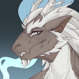 anthro blue_eyes chin_spikes ears_back facial_spikes gradient_background grey_body grey_ears hair horn looking_at_viewer male pivoted_ears pupils simple_background slit_pupils solo spikes spikes_(anatomy) teeth unsigned white_body white_hair white_horn smogville species_request 1:1 bust_portrait digital_media_(artwork) hi_res icon pixel_(artwork) portrait
