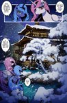 absurd_res building covered_in_snow dialogue dormin-dim duo ears_up english_text equid equine female feral folded_wings friendship_is_magic hasbro hi_res horn japanese_architecture looking_at_viewer mammal my_little_pony mythological_creature mythological_equine mythology night night_time no_cutiemark one_eye_obstructed open_mouth plant princess_celestia_(mlp) princess_luna_(mlp) sibling_(lore) sister_(lore) sisters_(lore) snow snowing snowing_outside snowstorm standing text tree water winged_unicorn wings