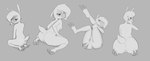 anthro butt butt_focus cloven_hooves female hooves kneeling looking_at_viewer nude presenting presenting_hindquarters solo spread_butt spreading hitsuji shio_(hitsuji) alpaca camelid mammal absurd_res hi_res monochrome sketch