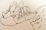 anthro balls blush bodily_fluids cum cumshot dipstick_tail duo ejaculation erection eyes_closed genital_fluids genitals handjob hug kissing lying male male/male markings multi_tail nude on_back on_side penile penis sex tail tail_markings tailverknk sega sonic_the_hedgehog_(series) miles_prower shadow_the_hedgehog canid canine eulipotyphlan fox hedgehog mammal sketch