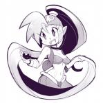 ambiguous_gender bra breasts clothing duo female hair humanoid_pointy_ears long_hair midriff not_furry ponytail underwear sho-n-d shantae_(series) wayforward shantae genie humanoid tinkerbat 2015