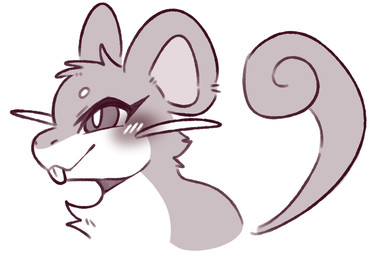 anthro big_ears blush blush_lines buckteeth circle_eyebrows countershade_fur countershading curled_tail eyebrows female female_feral feral fur side_view simple_background solo tail teeth whiskers white_background anotherbearsimp nintendo pokemon generation_1_pokemon pokemon_(species) rattata 2026 bust_portrait digital_drawing_(artwork) digital_media_(artwork) english_description portrait
