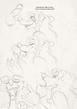 anthro anthro_penetrated balls bodily_fluids claws dialogue disembodied_penis duo ear_piercing ear_ring erection fangs fellatio female female_penetrated finger_claws flying_sweatdrops genitals glans hair humanoid_genitalia humanoid_penis kissing licking long_hair looking_at_genitalia looking_at_penis male male/female male_penetrating male_penetrating_female oral oral_penetration penetration penile penis penis_kissing penis_lick piercing ring_piercing sex simple_background snout sweat sweatdrop teeth text tongue white_background sharkrags dizzi_(sharkrags) mammal mephitid skunk english_text greyscale hi_res monochrome sketch