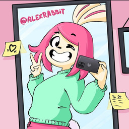 anthro cellphone clothing electronics female gesture hair hand_gesture mirror mirror_selfie one_eye_closed phone pink_hair selfie smartphone smile solo sweater topwear v_sign wink alexander_slater apple_inc. iphone minty_rabbit lagomorph leporid mammal rabbit 1:1