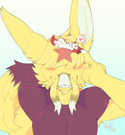 ambiguous_gender anthro brown_body brown_fur duo extreme_size_difference female fur heart_symbol male male/female micro multicolored_body multicolored_fur red_body red_fur size_difference two_tone_body two_tone_fur white_body white_fur yellow_body yellow_fur phytophile nintendo pokemon generation_1_pokemon generation_3_pokemon kadabra pokemon_(species) zangoose absurd_res hi_res