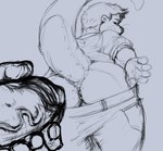 anthro belt big_penis bottomwear bottomwear_down butt clothed clothing duo erection fingernails genitals hair holding_penis humanoid_genitalia humanoid_penis looking_back male male/male nails otter_tail pants pants_down partially_clothed penis pulling_down_pants raised_tail shirt smile tail topwear vein veiny_penis whiskers pandottermon ambiguous_species mammal mustelid otter black_and_blue monochrome sketch