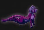 ailurid anthro biped bound encasement female glistening goo_transformation hi_res ivory-raven latex lying mammal nude purple_goo red_panda shea solo transformation