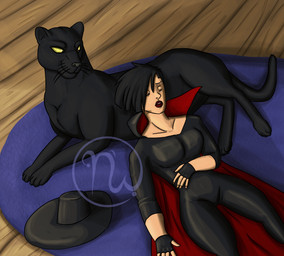 4_toes 5_fingers bent_arm black_body black_clothing black_eyebrows black_fur black_gloves black_handwear black_hat black_headwear black_outfit black_tail blue_carpet breasts cape carpet closed_smile clothed clothed_female clothed_human clothing content duo eyebrows eyelashes eyes_closed feet female female_human feral fingers floor fully_clothed fully_clothed_female fully_clothed_human fur gloves grey_nose hand_on_own_belly handwear hat headgear headwear inside lidded_eyes light lips logo lying lying_on_ground male male_feral mouth_closed on_back on_front on_ground paws quadruped red_cape red_clothing red_lips relaxing smile smiling_at_another tail tan_body tan_skin toes whiskers wide_brim_hat wood wood_floor yellow_eyes skywater cybersix_(copyright) cybersix data_7 felid human mammal pantherine 2019 adobe_photoshop_(artwork) artist_logo colored digital_drawing_(artwork) digital_media_(artwork) english_description hi_res lighting shaded brother_(lore) brother_and_sister_(lore) sibling_(lore) sister_(lore)