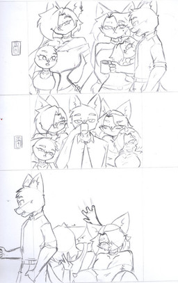 anthro big_breasts breasts elevator female group male small_waist wide_hips pace-maker adventure_time cartoon_network disney hellaverse helluva_boss mythology sly_cooper_(series) sony_corporation sony_interactive_entertainment sucker_punch_productions zootopia bronwyn_(adventure_time) carmelita_fox judy_hopps loona_(helluva_boss) nick_wilde bear canid canid_demon canine canis demon domestic_dog fox hellhound hybrid lagomorph leporid mammal mythological_canine mythological_creature rabbit red_fox true_fox comic hi_res sketch