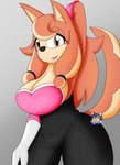 big_breasts breasts clothing cosplay female looking_at_viewer simple_background solo zeroviks sega sonic_the_hedgehog_(series) the_murder_of_sonic_the_hedgehog conductor's_wife_(sonic) rouge_the_bat canid canine canis domestic_dog mammal digital_media_(artwork) hi_res signature