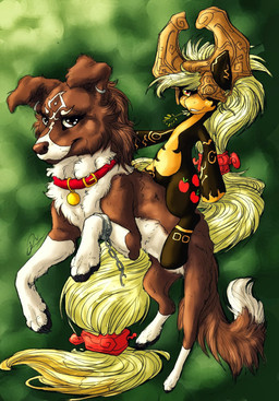 applejack_(mlp) blonde_hair canine chain collar crossover cutie_mark dimwitdog dog duo equine female feral freckles friendship_is_magic fur hair hat horse link long_hair midna my_little_pony nintendo open_mouth orange_skin pony smile the_legend_of_zelda twilight_princess video_games winona_(mlp)
Rating: Safe
Score: 11
User: Deatron
Date: October 02, 2013