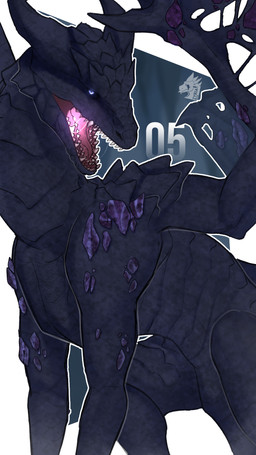 2_horns abstract_background ambiguous_gender back_wings black_body black_scales blue_eyes bodily_fluids feral horn looking_at_viewer membrane_(anatomy) membranous_wings open_mouth outline saliva saliva_string scales sharp_teeth solo teeth tongue torn_wing white_outline wings zyria dark_souls fromsoftware mythology darkeater_midir dragon mythological_creature mythological_scalie scalie hi_res shaded male_(lore)