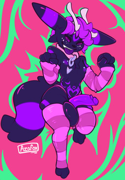 anthro anthrofied balls barbell_piercing belly_tattoo big_balls big_butt big_penis butt clothing collar femboy freckled_face freckles genitals horn legwear male nipple_piercing nipples penis piercing solo stockings tattoo teasing tongue tongue_out warmers azafox nintendo pokemon whisper_(moogleh) eevee eeveelution generation_1_pokemon generation_2_pokemon pokemon_(species) umbreon absurd_res hi_res nonbinary_(lore)