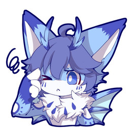 anthro big_eyes biped blue_body blue_eyes blue_fur cute_fangs fangs fur kemono male slim_anthro slim_male solo sticker teeth white_body white_fur hlg7777 mythology aquatic_dragon canid canine dragon fox hybrid mammal marine mythological_creature mythological_scalie scalie 1:1 2020
