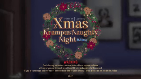 anthro balls bell blush christmas_decorations christmas_lights christmas_tree claws clothed clothing cookie duo fangs female food fur genitals hair harness holidays horn male male/female misty_(asuhrua) muscular piercing plant smile tail teeth text tongue tree crystalberry christmas krampus bovid canid canine canis caprine caprine_demon demon domestic_dog goat goat_demon mammal 16:9 2d_animation animated digital_media_(artwork) full_version_at_paywall short_playtime sound webm widescreen