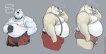 anthro ball_slip beard belly big_belly body_hair chest_hair clothing drinking facial_hair fur genitals gloves handwear holidays male mature_male moobs musclegut muscular obese obese_anthro obese_male overweight overweight_anthro overweight_male penis penis_poking_out shirt simple_background solo speech_bubble suspenders tank_top topwear white_body white_fur dramamine christmas santa_claus bear mammal polar_bear ursine hi_res