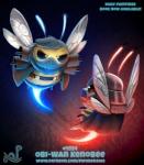 ambiguous_gender duo feral humor pun text visual_pun piper_thibodeau star_wars darth_vader obi-wan_kenobi arthropod bee hymenopteran insect digital_media_(artwork) digital_painting_(artwork) english_text url