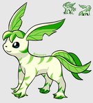 ambiguous_gender feral fur quadruped smile solo striped_body striped_fur stripes tail gooompy beta_pokemon_games nintendo pokemon beta_leafeon beta_pokemon_(species)