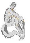 anthro breasts butt feet female gold_markings kintsugi_(art) looking_at_viewer markings nude solo toes yellow_eyes silgiriya_mantsugosi reptile scalie snake digital_media_(artwork) hi_res