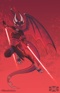 abdominal_bulge accessory anthro armor belly bottomwear breasts claws cleavage clothed clothing dual_wielding female headband holding_lightsaber holding_object holding_weapon horn lightsaber loincloth melee_weapon navel pregnant pregnant_anthro pregnant_female red_lightsaber scales sith solo tail unconvincing_armor weapon wings bluestripedrenulian xenopony456 activision mythology spyro_the_dragon star_wars the_legend_of_spyro cynder dragon mythological_creature mythological_scalie reptile scalie absurd_res crossover hi_res