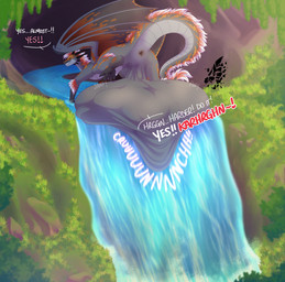 balls big_balls big_penis bone_breaking clenching_balls cock_vore dialogue duo erection fatal_vore feral genitals huge_balls huge_penis hyper hyper_balls hyper_genitalia hyper_penis male penile penis predator/prey vore waterfall rmcreeps european_mythology mythology gabriel_(gabriel1393) karthis_(redtint) dragon mythological_creature mythological_scalie scalie western_dragon hi_res