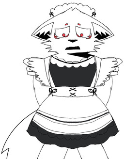 anthro clothed clothing female maid_uniform pose shocked uniform sadakwa mau_makan_apa erika_(mau_makan_apa) canid canine fox mammal red_fox true_fox hi_res trans_(lore) trans_woman_(lore)