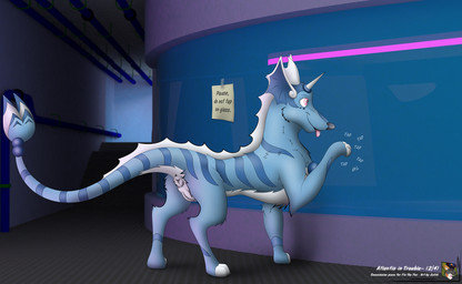 animal_genitalia atlantis butt feral genital_slit genitals laboratory male solo text srfx18 nintendo pokemon fin_(fin_the_fox) absurd_res english_text hi_res