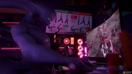 anthro big_butt bouncing_butt butt butt_jiggle femboy gaming huge_butt huge_hips huge_thighs jiggle_physics jiggling long_tail male playing_video_game purple_body sitting small_waist solo tail thick_tail thick_thighs thigh_jiggle wide_hips jaeblorocks alien_(franchise) dralp alien xenomorph 3d_(artwork) 3d_animation animated digital_media_(artwork) short_playtime sound webm