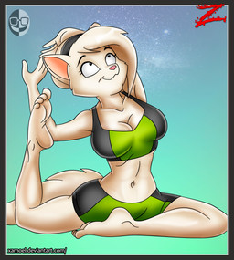 accessory anthro barefoot biped black_headband bottomwear bra breasts cleavage clothed clothing eyelashes feet female fully_clothed fur gradient_background green_bottomwear green_bra green_clothing green_shorts green_underwear hair headband humanoid_feet humanoid_hands logo looking_up midriff monotone_body mouth_closed nevel plantigrade pose shorts simple_background slim solo sports_bra tail toony underwear white_body white_fur yoga xamoel catana_(xamoel) domestic_cat felid feline felis mammal absurd_res artist_logo digital_drawing_(artwork) digital_media_(artwork) hi_res shaded soft_shading