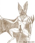 anatomically_correct anatomically_correct_genitalia anatomically_correct_penis animal_genitalia animal_penis anthro bat_ears bat_wings big_ears chiropteran_penis erection genitals male membrane_(anatomy) membranous_wings neck_tuft penis pubes solo tuft wings eyegis-garr bat mammal hi_res monochrome sketch