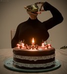 anthro big_breasts breasts cake deeja(danilkaz) dessert female food happy_birthday looking_at_viewer non-mammal_breasts simple_background solo tail xuyachu lizard mammal reptile scalie 3d_(artwork) digital_media_(artwork) hi_res milestone_celebration
