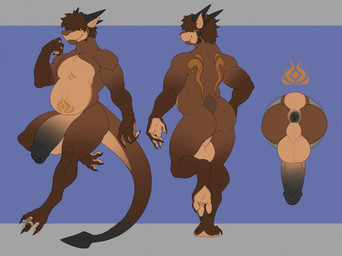 anthro balls big_balls big_penis big_perineum biped black_body black_penis brown_body brown_hair butt claws countershade_torso countershading digit_ring feet foreskin genitals hair hair_over_eyes half-erect horn huge_balls huge_penis jewelry male multicolored_body nude nude_anthro nude_male penis perineum ring slightly_chubby slightly_chubby_anthro slightly_chubby_male smile solo tail tan_balls tan_body tan_perineum toe_claws toe_ring toes idrysse3 mythology dorian_(furdo) dragon mythological_creature mythological_scalie scalie 2026 digital_media_(artwork) hi_res model_sheet