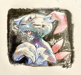 anthro blue_body bodily_fluids claws eyelashes eyes_closed finger_claws male simple_background solo sweat tongue tongue_out katsuraginoa nintendo pokemon generation_2_pokemon pokemon_(species) sneasel 2025 graphite_(artwork) hi_res signature traditional_media_(artwork)