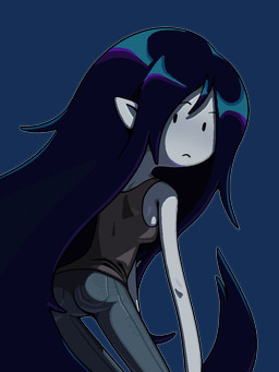 black_hair bottomwear breasts clothed clothing female hair humanoid_pointy_ears long_hair not_furry pointy_ears shirt solo toony topwear discount-supervillain adventure_time cartoon_network marceline_abadeer demon humanoid mammal vampire digital_media_(artwork)