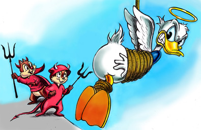 angel_costume anthro bdsm beak bondage bottomless bound brown_body brown_fur butt butt_torture clothed clothing costume devil_costume feathers fur group holidays male monobutt pitchfork restraints rope rope_bondage tail tail_feathers tools trio white_body white_feathers zdrer456 disney halloween chip_(disney) dale_(disney) donald_duck anatid anseriform avian bird chipmunk duck ground_squirrel mammal rodent sciurid