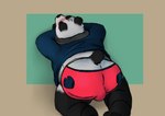 ambiguous_gender anthro bent_over biped bulge bulge_from_behind butt clothed clothing disembodied_hand duo male male/ambiguous male_anthro male_focus overweight overweight_anthro overweight_male presenting presenting_hindquarters solo_focus underwear qmanshark bear giant_panda mammal absurd_res animated hi_res