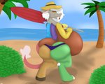 anthro beach belly big_belly butt claws clothing crossgender female mtf_crossgender palm_tree plant pregnant pregnant_anthro pregnant_female seaside solo thong toe_claws tree umbrella underwear undyingwolf friendship_is_magic hasbro my_little_pony discord_(mlp) chimera draconequus absurd_res hi_res