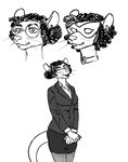 anthro bulge business_suit clothing eyewear glasses gynomorph intersex solo suit superhero boo3 radical_rubber_rat mammal murid murine rat rodent hi_res monochrome