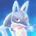 ambiguous_gender anthro black_body black_fur blue_body blue_fur fur red_eyes solo sikai nintendo pokemon generation_4_pokemon lucario pokemon_(species) 1:1 2015 low_res