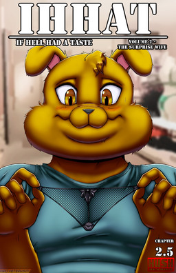anthro blush brown_body brown_fur clothing fur holding_clothing holding_object holding_panties holding_underwear male overweight overweight_anthro overweight_male panties shirt solo text topwear underwear yellow_eyes viroveteruscy if_hell_had_a_taste andy_walters canid canine canis domestic_dog mammal 2026 absurd_res comic cover digital_media_(artwork) english_text hi_res
